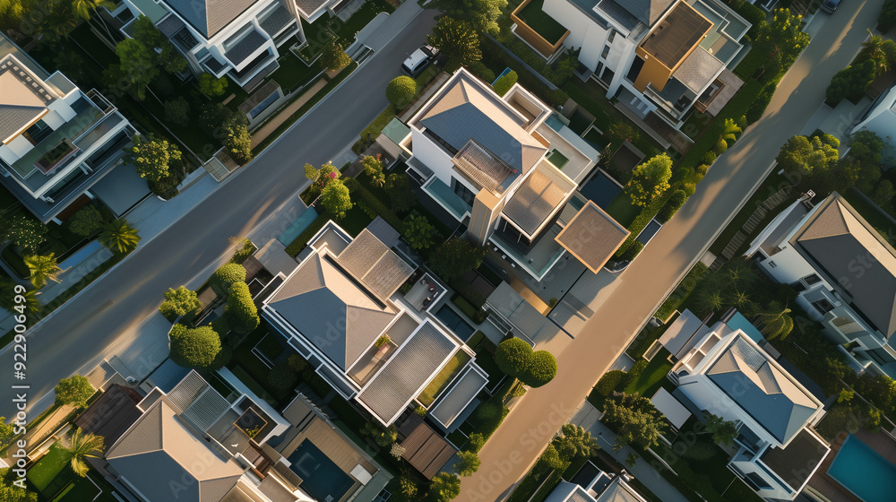 空から見た高級住宅地 空から見た高級住宅地