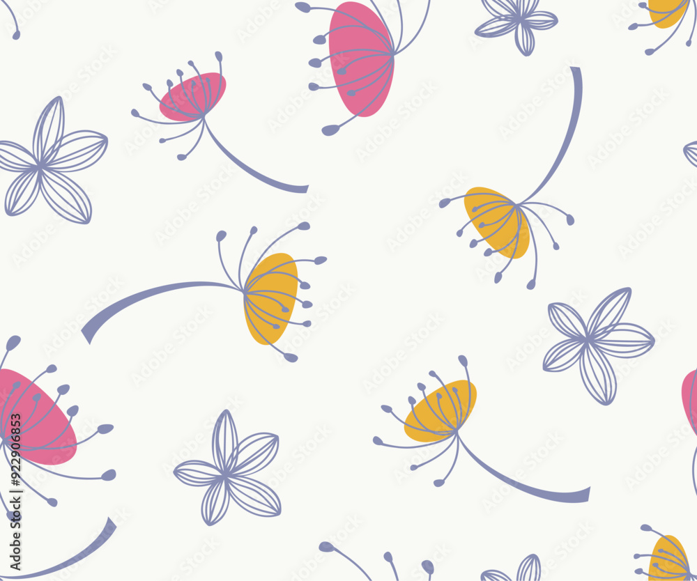 a seamless pattern with colorful flowers. a seamless pattern with colorful flowers.
