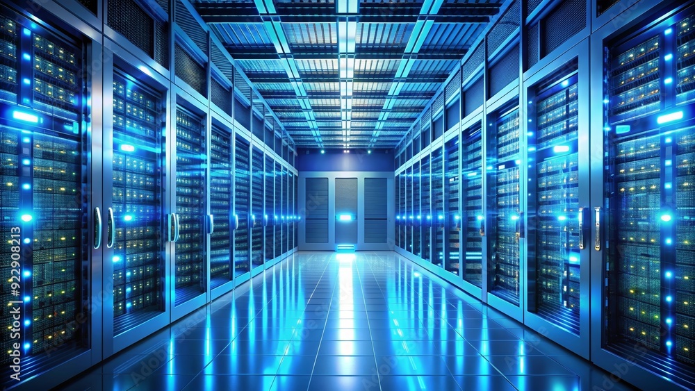 Abstract technology background of a server room with blue lights, server, room, abstract, technology, background, blue, lights Abstract technology background of a server room with blue lights, server, room, abstract, technology, background, blue, lights