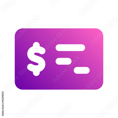 cheque gradient icon