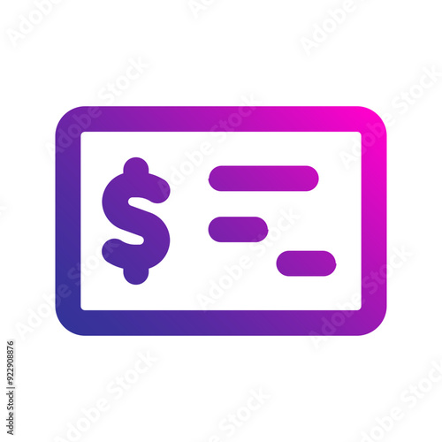 cheque gradient icon
