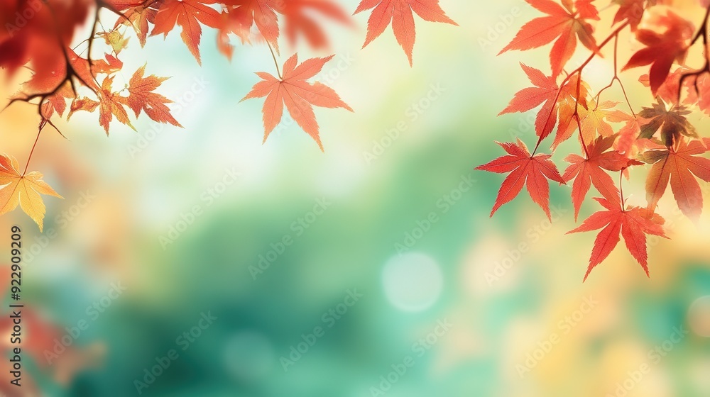 Stunning Autumn Red Maple Leaves Close-Up with Green Bokeh and Blurred Background, Reflecting Japanese Artistic Style in High Resolution and Vivid Natural Colors Stunning Autumn Red Maple Leaves Close-Up with Green Bokeh and Blurred Background, Reflecting Japanese Artistic Style in High Resolution and Vivid Natural Colors