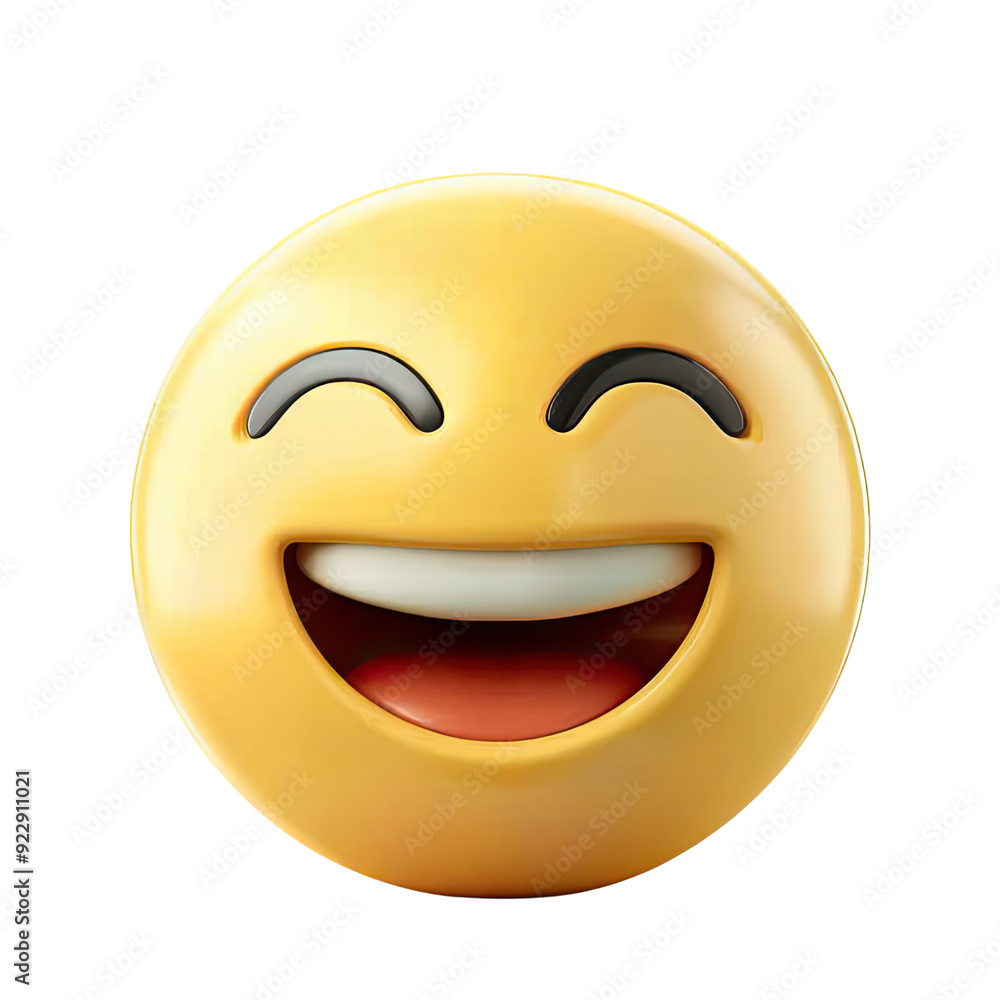 Smile Emoji illustration isolated No Background, Generative AI Smile Emoji illustration isolated No Background, Generative AI