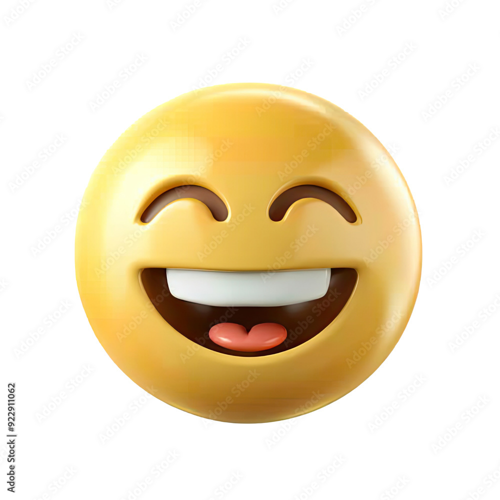 Smile Emoji illustration isolated No Background, Generative AI Smile Emoji illustration isolated No Background, Generative AI