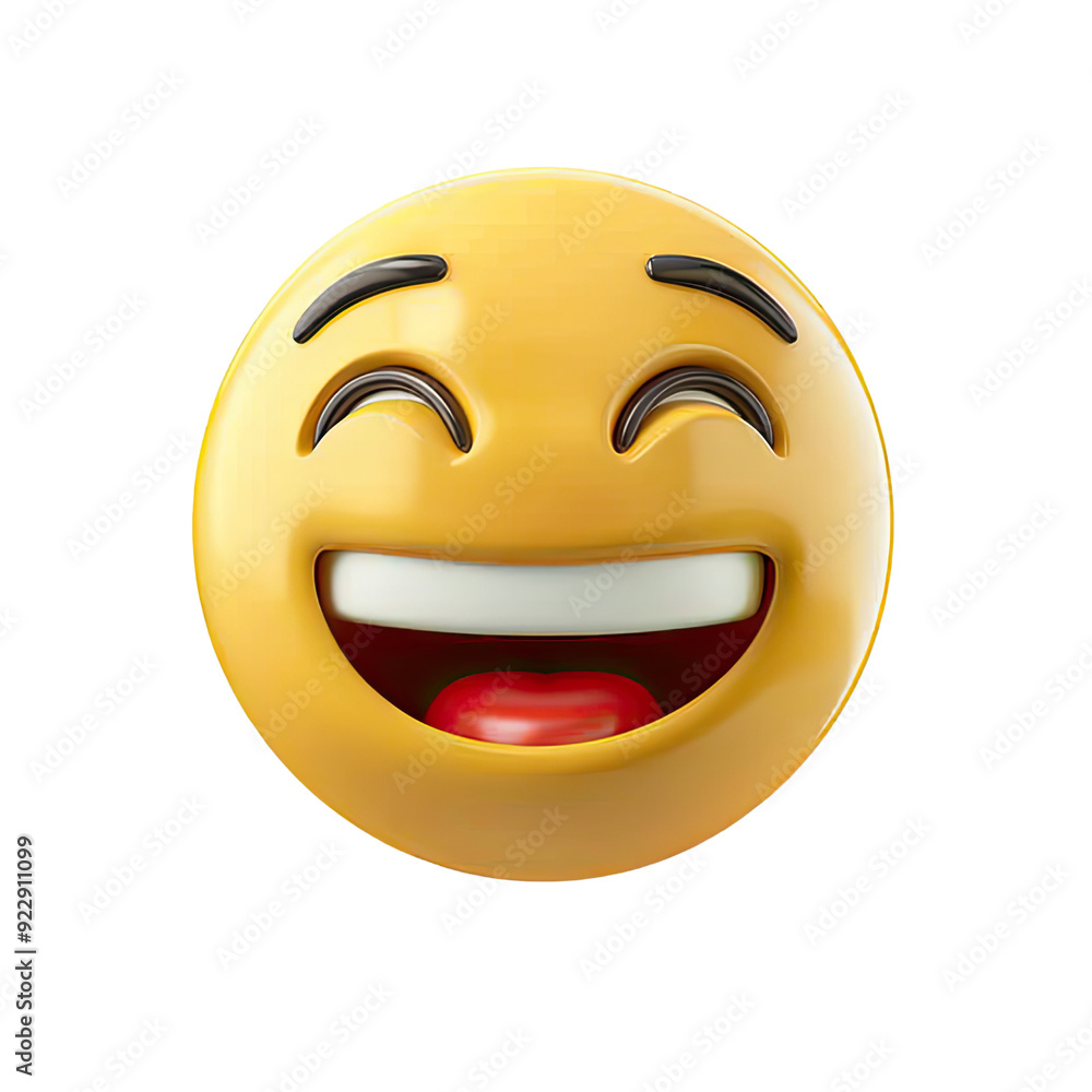 Smile Emoji illustration isolated No Background, Generative AI Smile Emoji illustration isolated No Background, Generative AI