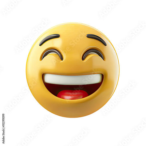 Smile Emoji illustration isolated No Background, Generative AI