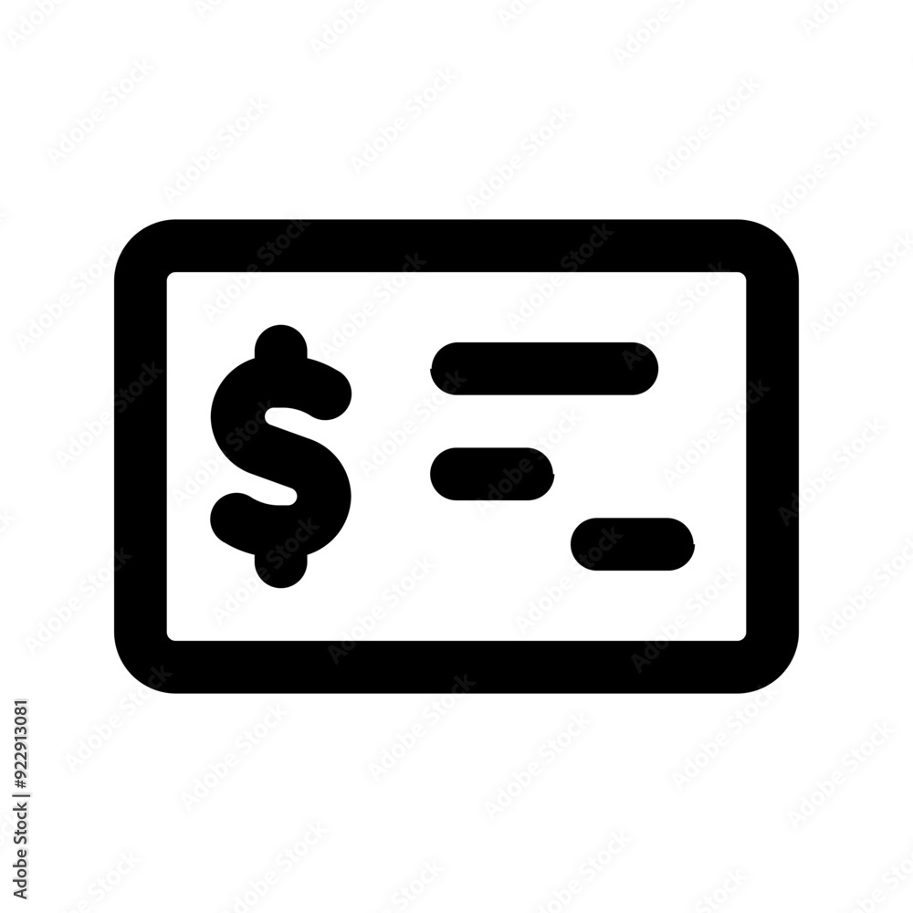 cheque line icon cheque line icon