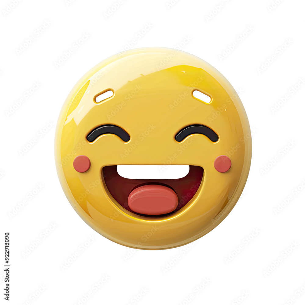 Fototapeta premium Smile Emoji illustration isolated No Background, Generative AI