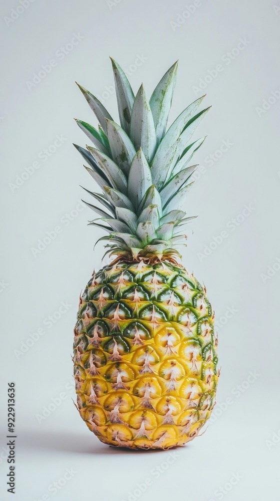 Single ripe pineapple isolated on a white background. Single ripe pineapple isolated on a white background.