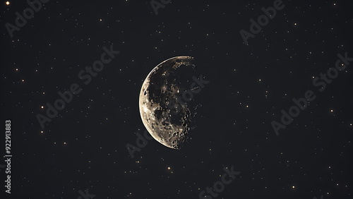 a halfmoon on night sky photo