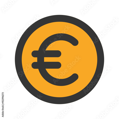 euro outline fill icon