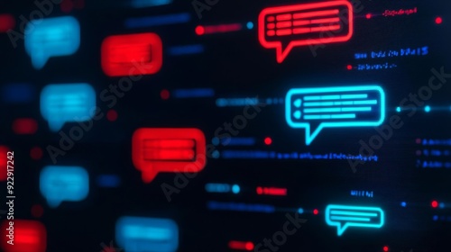 Global marketplace customer service chat, close-up on multi-language support and quick response icons