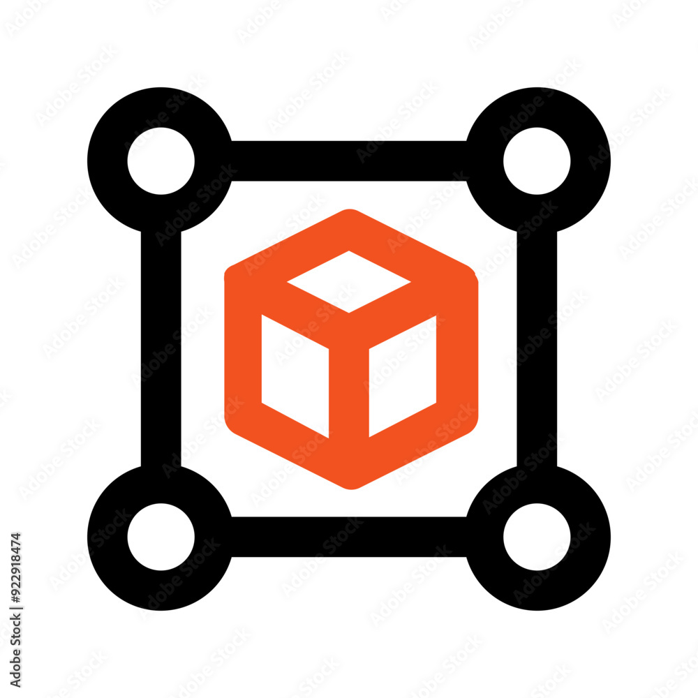 blockchain line color icon blockchain line color icon