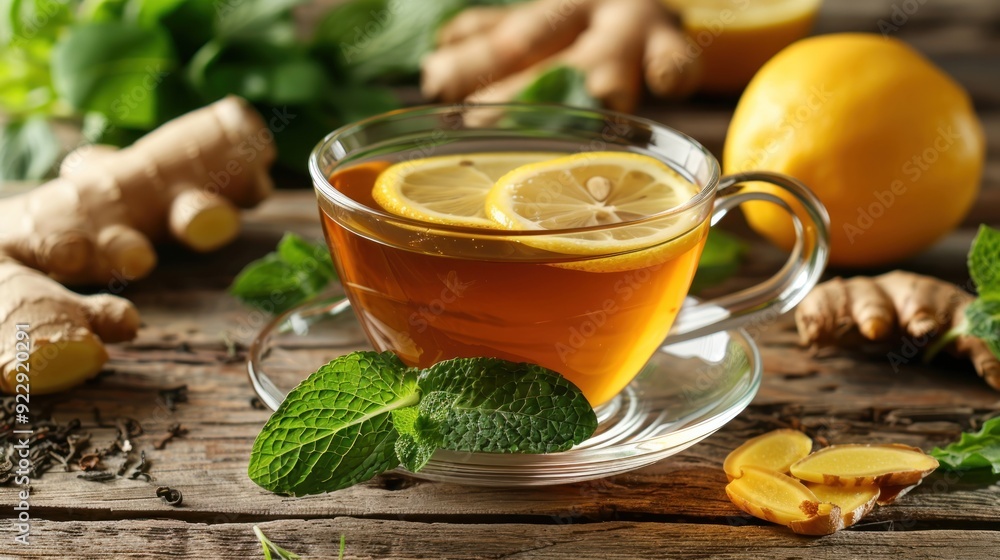 Ginger Lemon Tea with Mint Ginger Lemon Tea with Mint