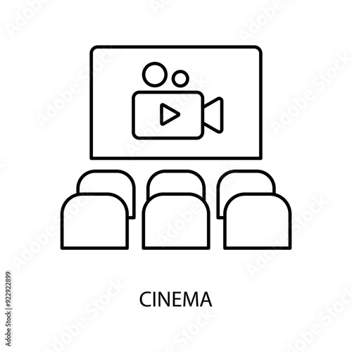 cinema concept line icon. Simple element illustration. cinema concept outline symbol design.