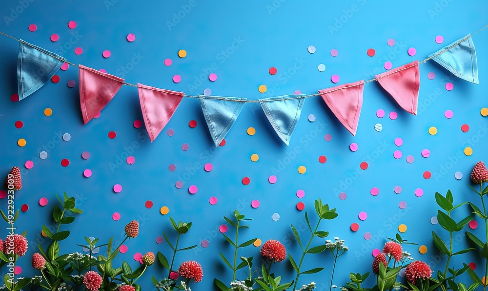 happy presidents day banner with grosgrain ribbon american flags,confetti stars on blue background usa independence day american labor day memorial day us election concept. happy presidents day banner with grosgrain ribbon american flags,confetti stars on blue background usa independence day american labor day memorial day us election concept.