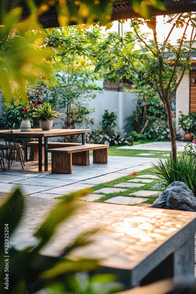 Obraz premium Modern backyard design