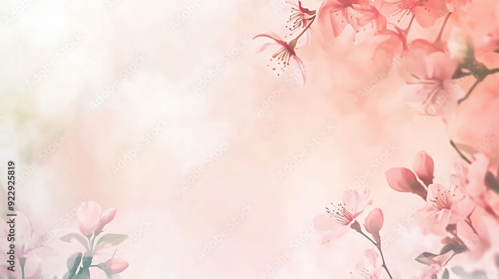 Soft Spring Bloom: A delicate watercolor backdrop of blooming pink cherry blossoms in a soft, ethereal glow with subtle bokeh, perfect for wedding invitations, romantic themes, and spring celebrations Soft Spring Bloom: A delicate watercolor backdrop of blooming pink cherry blossoms in a soft, ethereal glow with subtle bokeh, perfect for wedding invitations, romantic themes, and spring celebrations