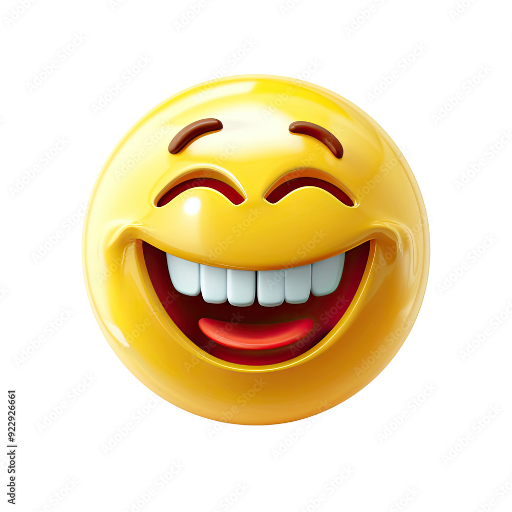 Fototapeta premium Smile Emoji illustration isolated No Background, Generative AI