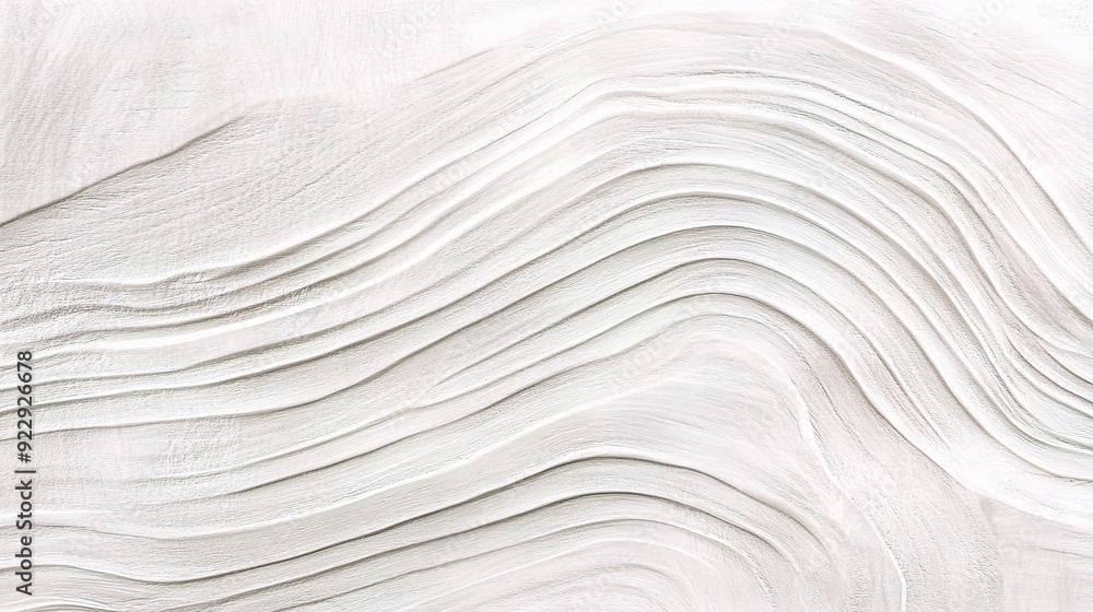 Obraz premium Serene White Waves: Abstract texture of flowing lines in white, minimalist and elegant. 