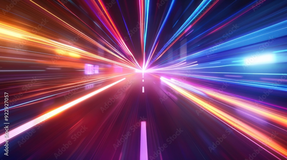 Speeding Through a Neon City Speeding Through a Neon City