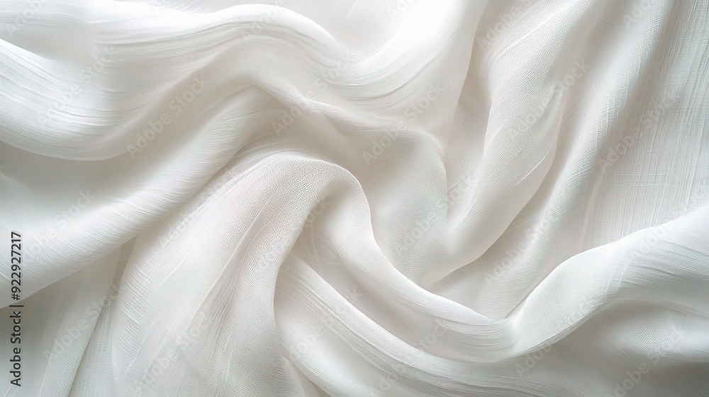 Obraz premium White Silk Drape: Elegant, ethereal, and soft, a white silk fabric drapes gracefully, creating a luxurious and minimalist background for your designs. 