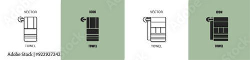 Towel icon line. Towel vector illustration.