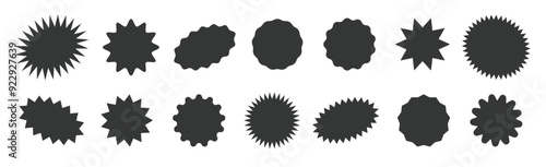 Starburst speech bubbles, bursting promo star tag