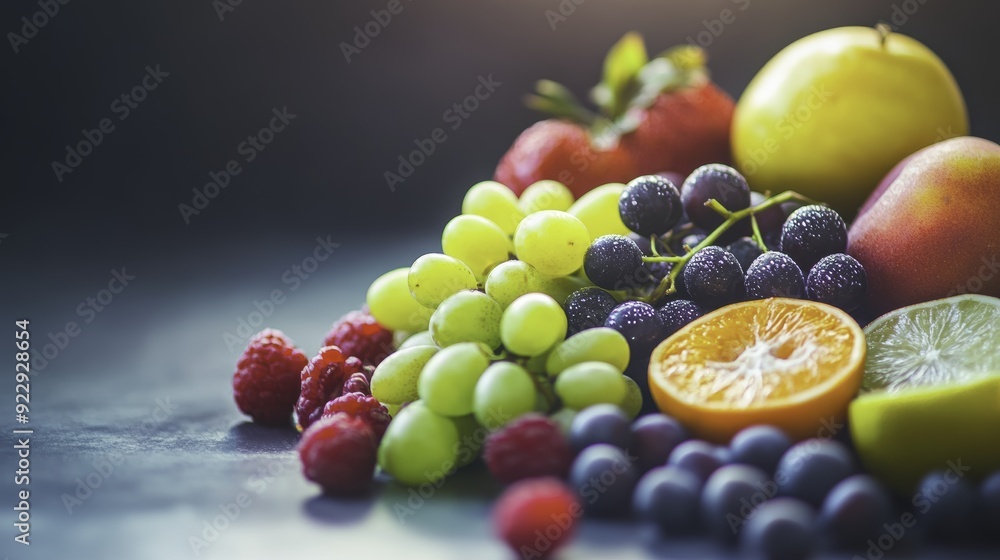 Fresh Fruit Mix: Grapes, Oranges, and Raspberries Fresh Fruit Mix: Grapes, Oranges, and Raspberries