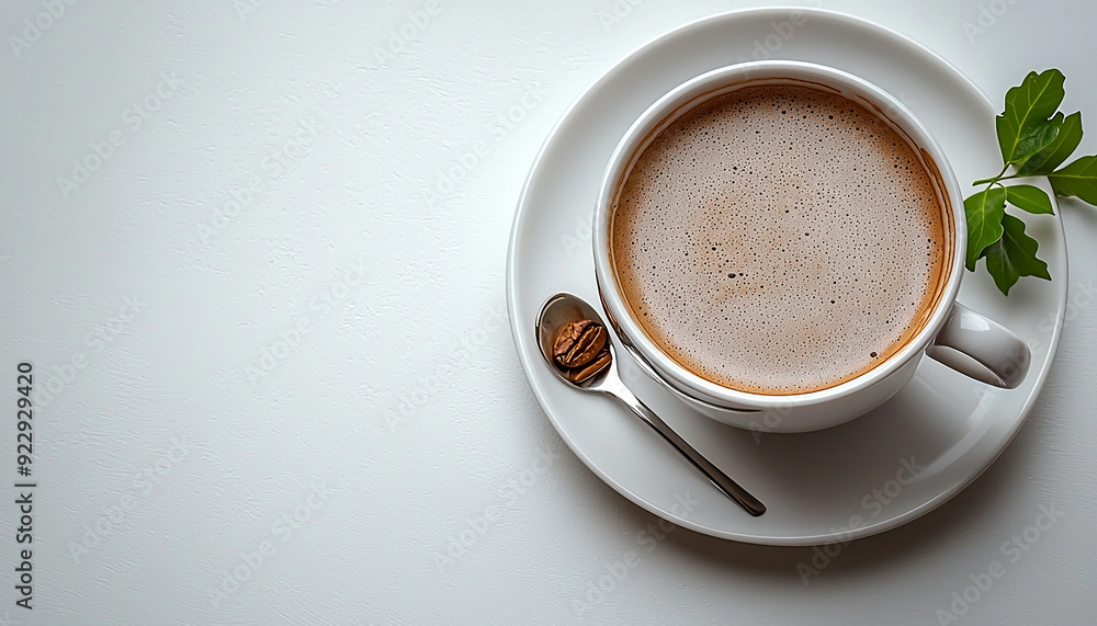 Coffee cup on saucer, heat, freshness, frothy drink generated by AI Coffee cup on saucer, heat, freshness, frothy drink generated by AI