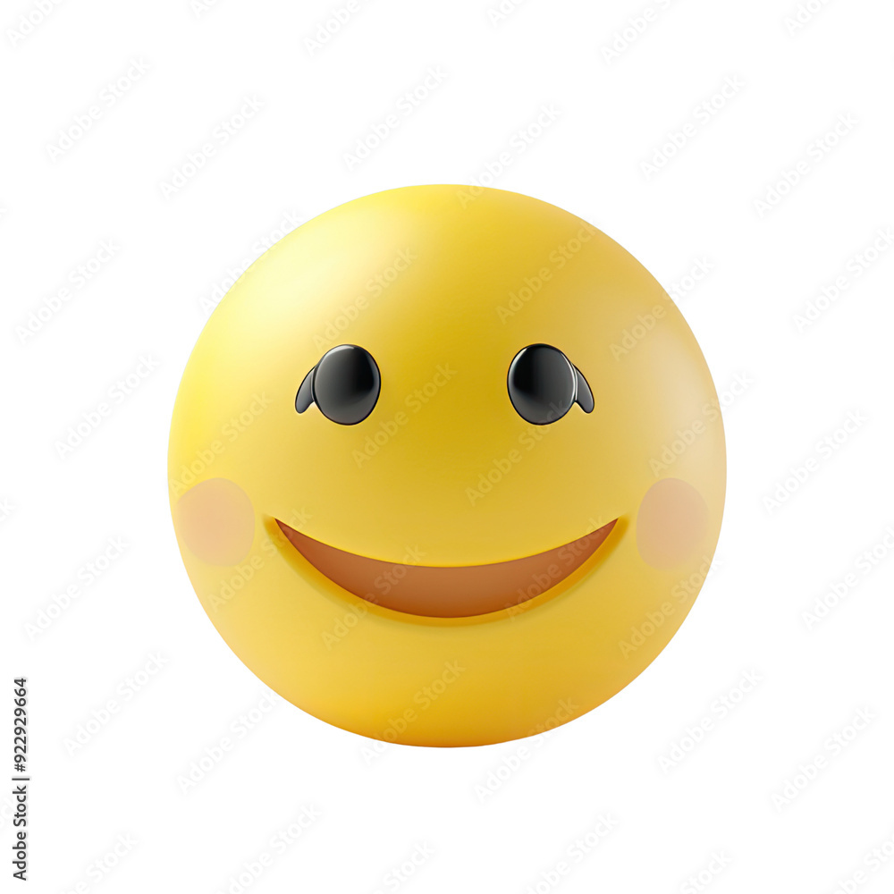 Smile Emoji illustration isolated No Background, Generative AI Smile Emoji illustration isolated No Background, Generative AI