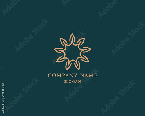 Abstract elegant flower symbol logo symbol of excellence global creative design decor vector