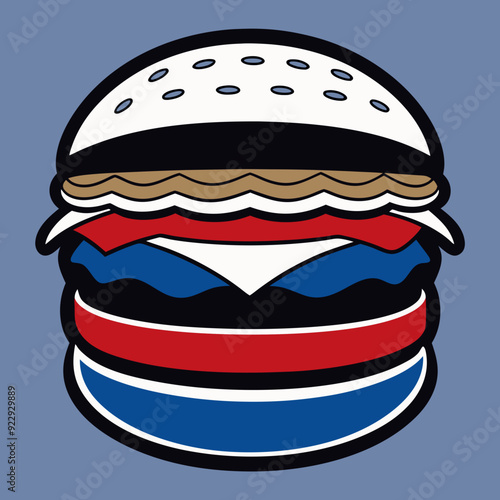 hamburger isolated on white, hamburger vector illustration, food vector art, hamburger silhouette, burger vector icon, burger cartoon line art, eps