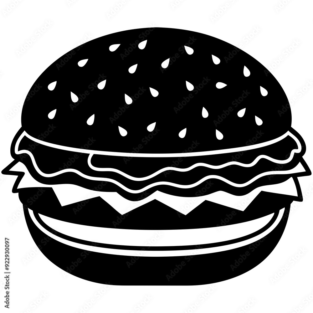 hamburger isolated on white, hamburger vector illustration, food vector art, hamburger silhouette, burger vector icon, burger cartoon line art, eps hamburger isolated on white, hamburger vector illustration, food vector art, hamburger silhouette, burger vector icon, burger cartoon line art, eps