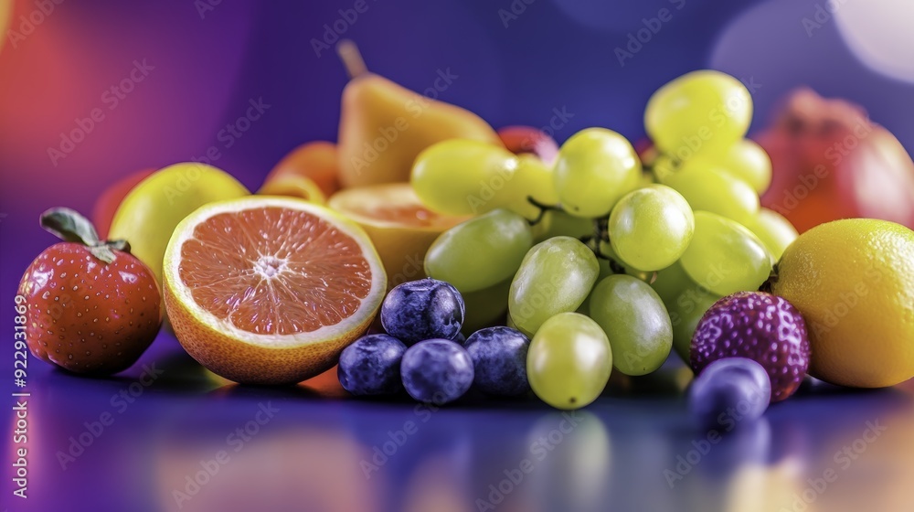 Fresh Fruit Still Life with Vibrant Colors Fresh Fruit Still Life with Vibrant Colors