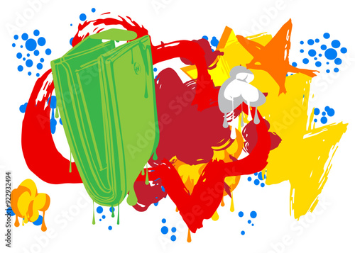 Wallet Graffiti. Abstract modern street art decoration performed in urban painting style.