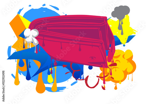Wallet Graffiti. Abstract modern street art decoration performed in urban painting style.