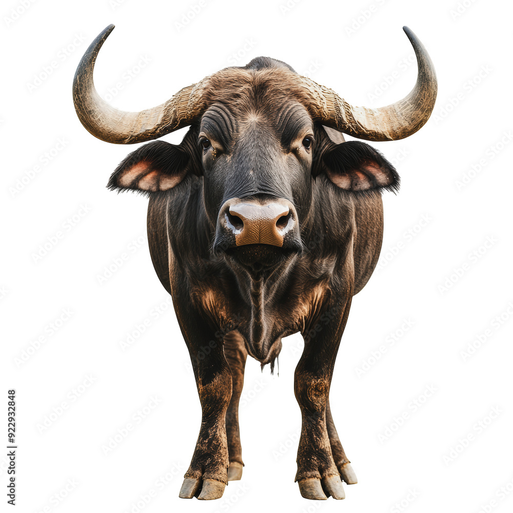 PNG African buffalo standing on white background PNG African buffalo standing on white background