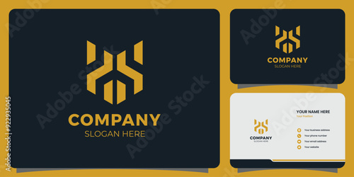 Letter S design illustration company logo design and business card template vector