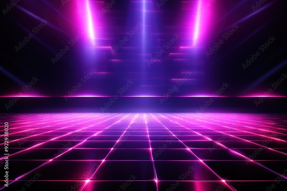 Abstract geometric background with vibrant pink and blue neon lights. Abstract geometric background with vibrant pink and blue neon lights.