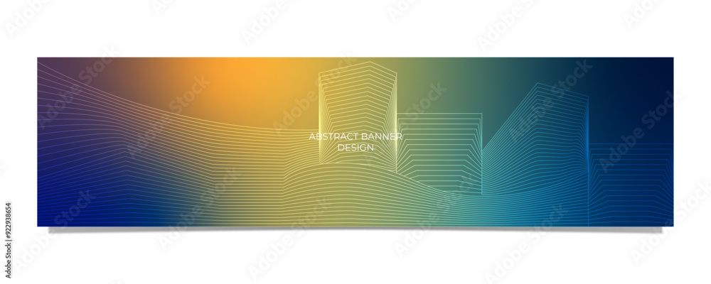 Fototapeta premium BANNER 49 WITH ABSTRACT WIREFRAME DESIGN
