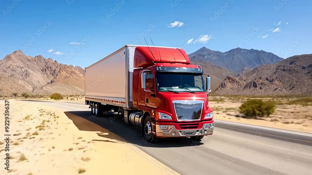 Truck on the road on a sunny day Truck on the road on a sunny day