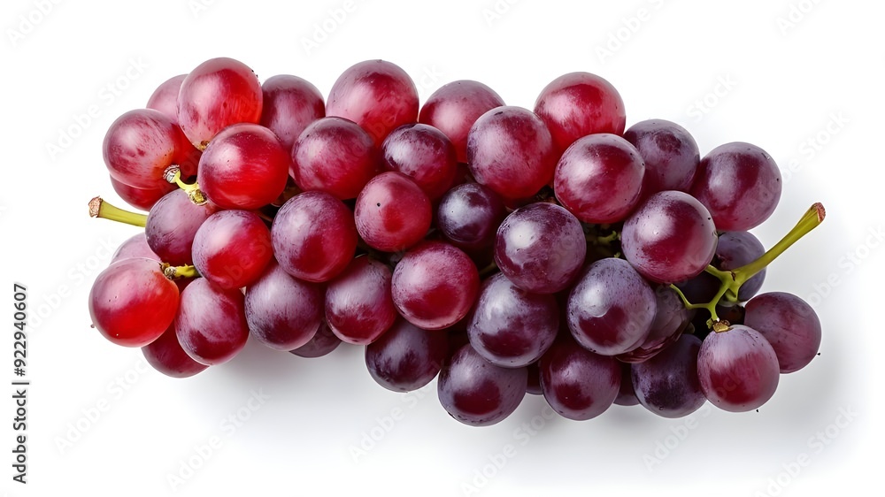 top view red grape fruit isolated on white background top view red grape fruit isolated on white background