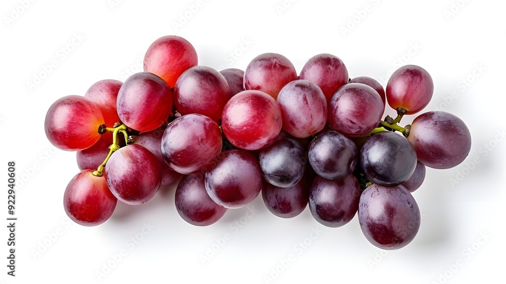 top view red grape fruit isolated on white background top view red grape fruit isolated on white background