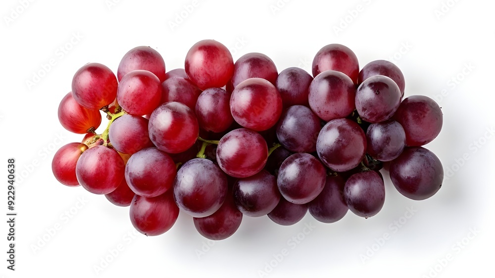 top view red grape fruit isolated on white background top view red grape fruit isolated on white background