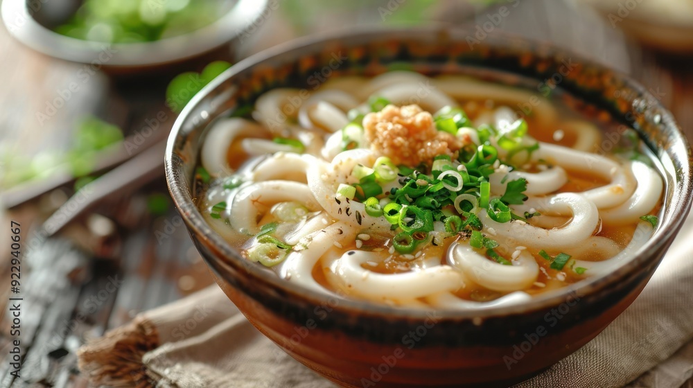 A close-up photograph of a bowl of creamy noodle soup, garnished with sprinkles of spice and herbs, A close-up photograph of a bowl of creamy noodle soup, garnished with sprinkles of spice and herbs,