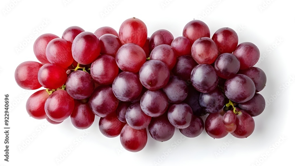 top view red grape fruit isolated on white background top view red grape fruit isolated on white background