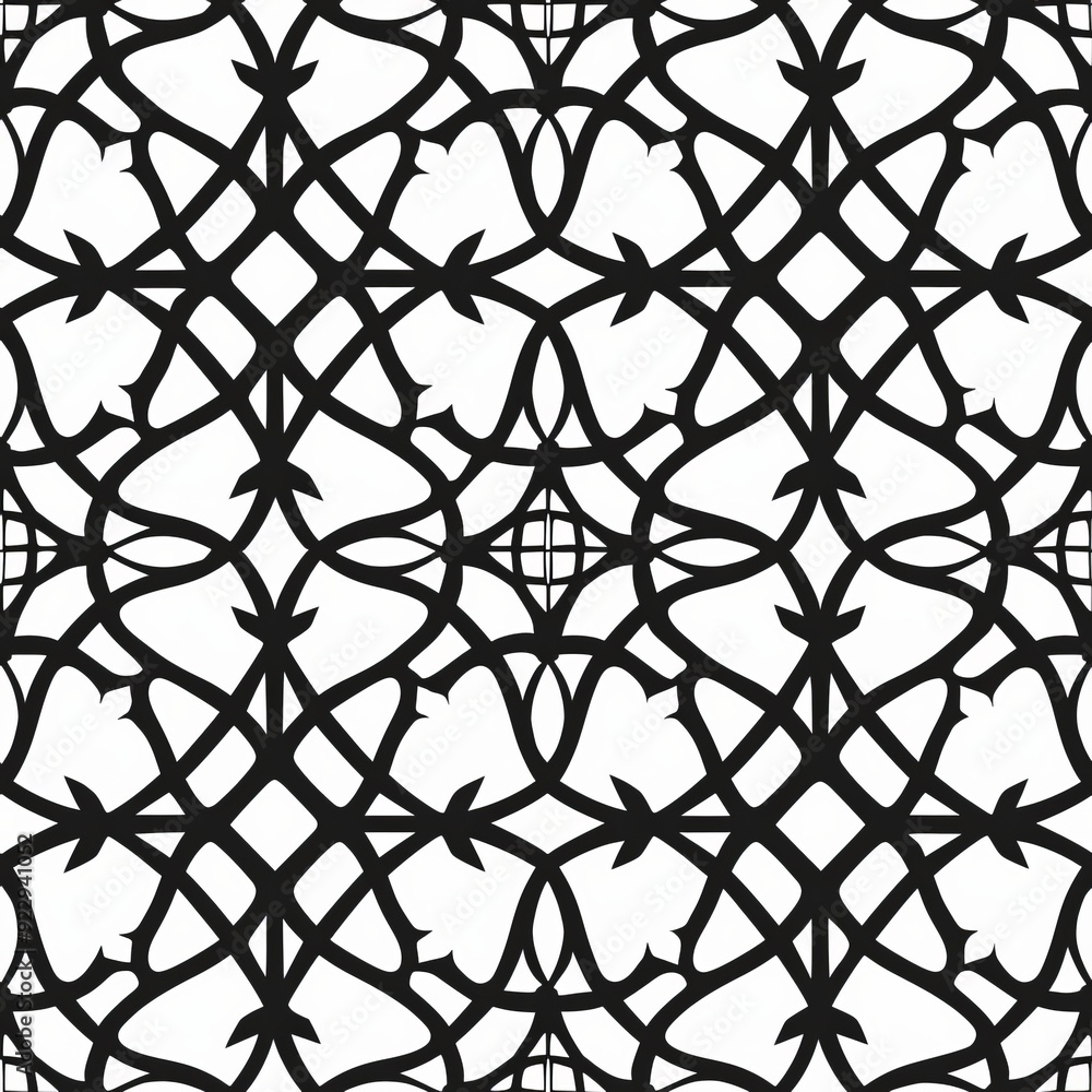 Naklejka premium Seamless pattern of delicate lines forming intricate patterns