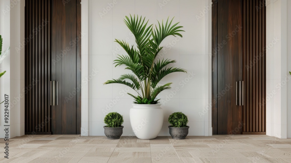 Chic and Stylish Entrance Decor of Luxury Hotel Lobby Featuring Elegant Greenery Accents Marble Flooring and Sophisticated Design Elements Creating a Grand and Welcoming Ambiance Chic and Stylish Entrance Decor of Luxury Hotel Lobby Featuring Elegant Greenery Accents Marble Flooring and Sophisticated Design Elements Creating a Grand and Welcoming Ambiance