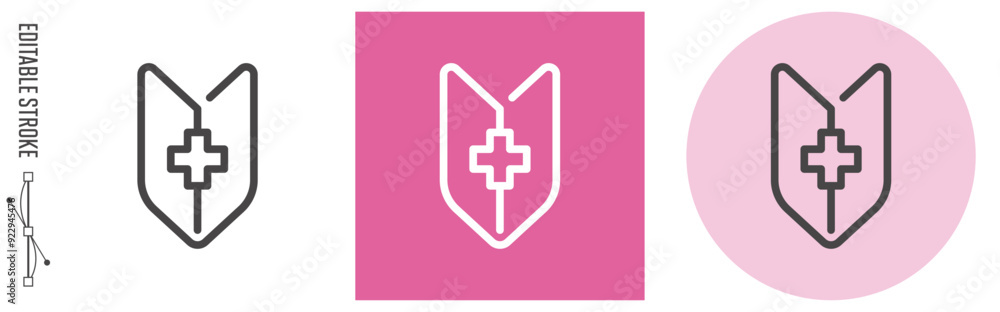 Obraz premium 初診のライン・アイコン [線の編集可能]